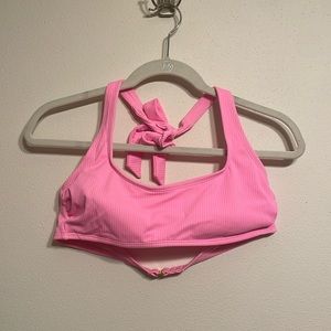 Hot pink halter bikini swim top